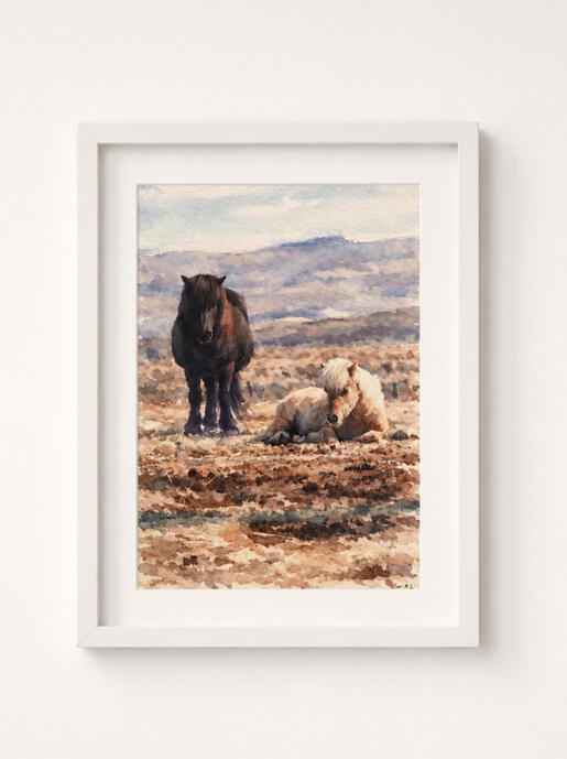 Water color Iceland horse