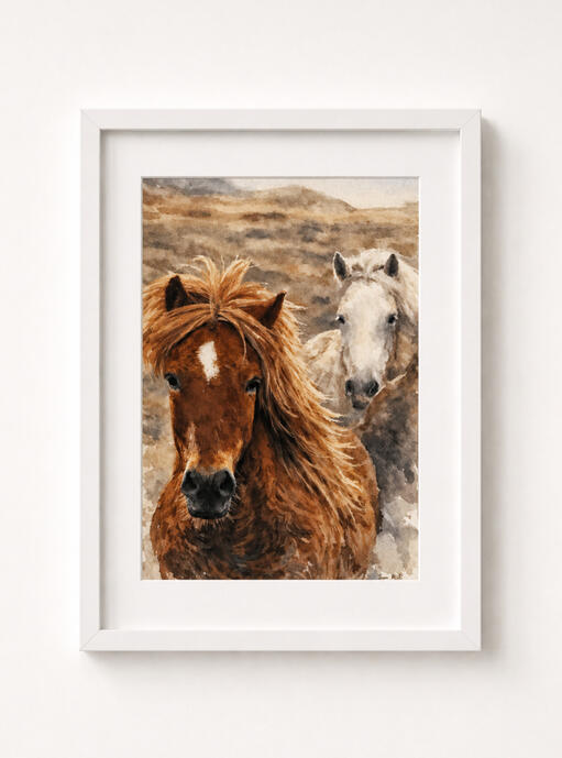 Water color Iceland horse