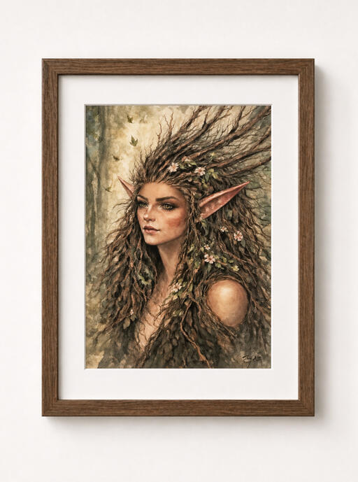 Water color Elves in the forest