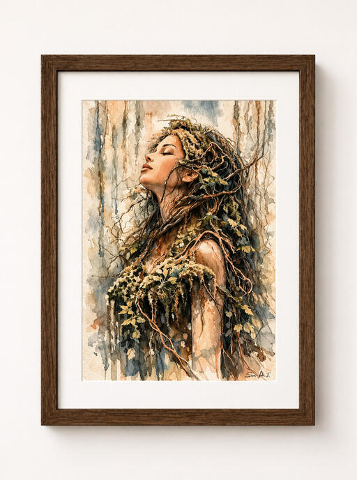 Water color Elves in the forest