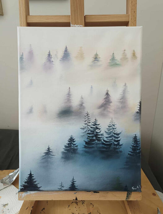 mountain of mist oil paint 45x60