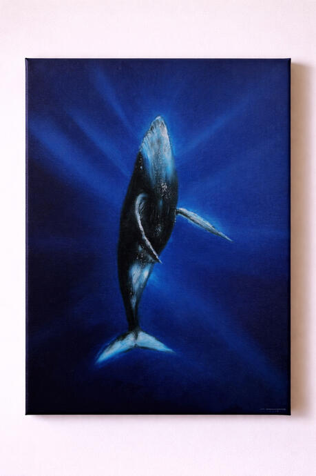 world of whales oil paint 45x60