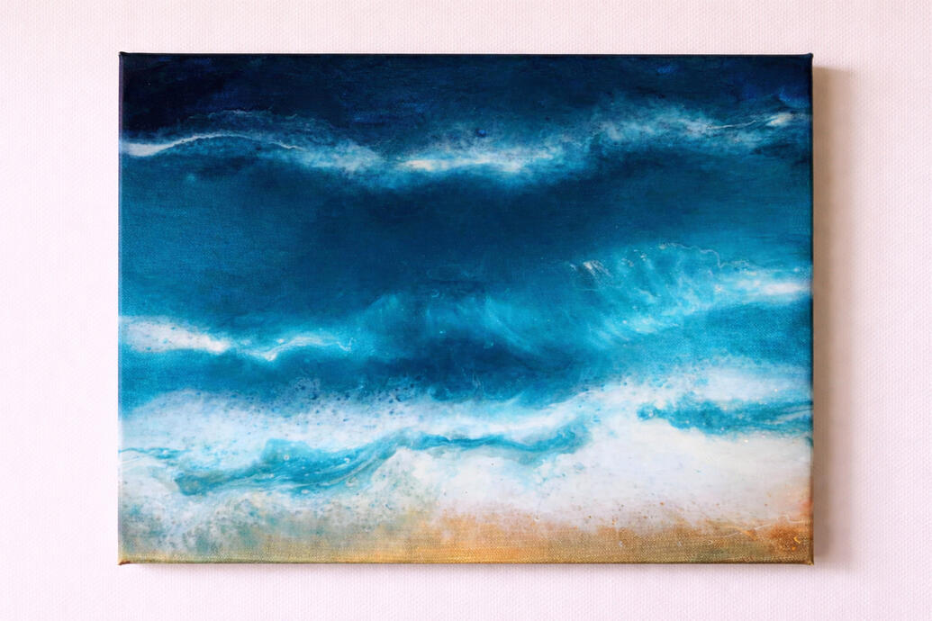 Ocean resin art 30x30