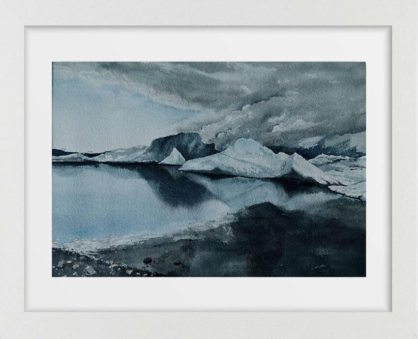 Jökulsárlón Glacier watercolor 20x30