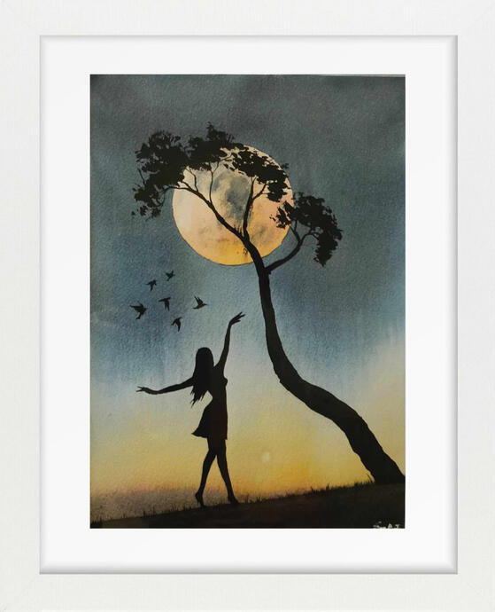 dance in the shadow watercolor 20x30