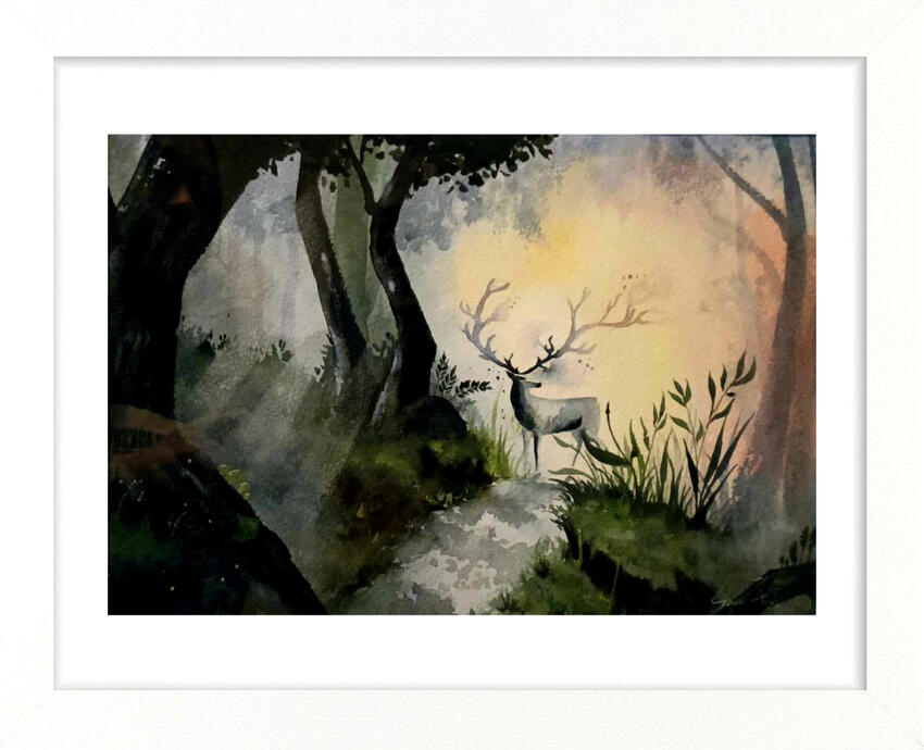Peace of the forest watercolor 20x30